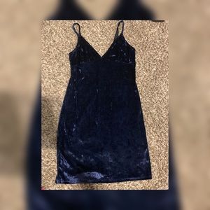Dark blue sauce mini dress.